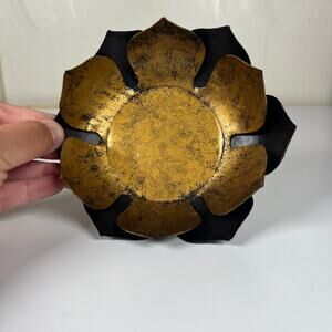 Gilded Lotus Accent Bowl/Candle Holder Vintage Style Made in India